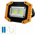 1 Pcs Floodlight LED Rechargeable 30W 2000LM Chantier Light of Work with 2X COB LED USB for Camping, 3 Modes Battery Contient