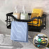 Door Black, Serviettes Eponge for Sink of Kitchen Mounted with Bac of Drainage Organisateur of Sink of Kitchen Wall