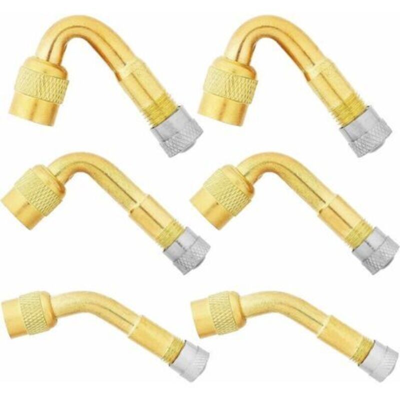 Pieces Tire Valve Rallonge, 45 Degree, 90 Degree, 135 Degree Extension Valve Tire of Adapter Connector Prolongateur Coude