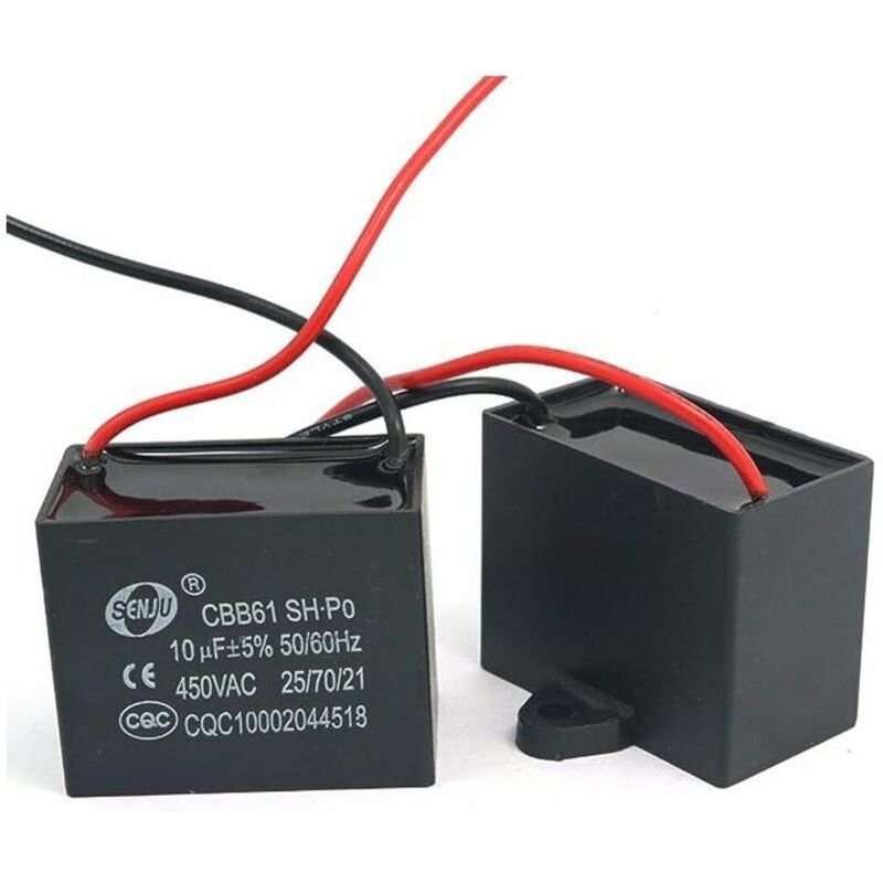 2 Pcs CBB61 450V AC 50 and 60Hz Fan Motor in Current Capacitor10uF