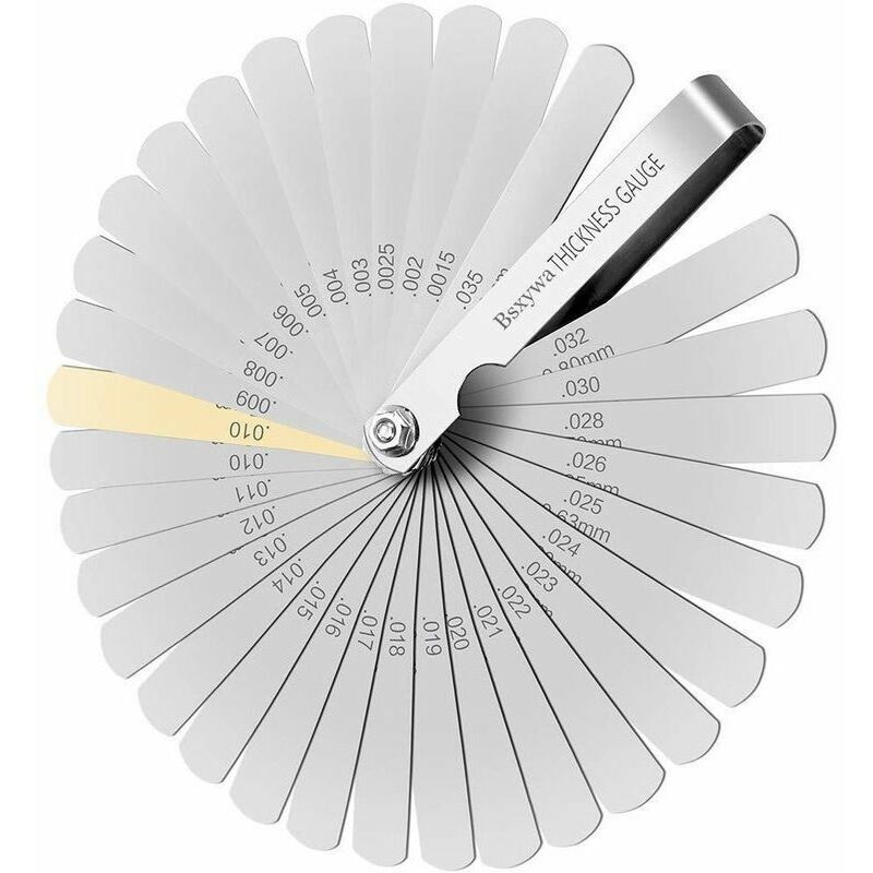 32 Blades Stainless Steel Feeler Gauge Set Metric and Imperial Dual Marking Thickness Gauge for Measuring Valve Clearance