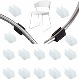 32 Pcs Foot Pad Chair Tube End Cap Floor Protector Furniture U White, Shape Plastic Chair Caps Chair Leg Caps Silicone Tube Clamp, 10mm