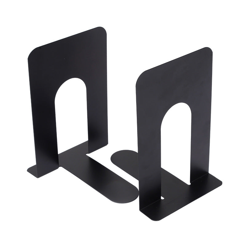 Bookends - Metal - Iron bookshelves - To be used for supporting books and organizing your desk - 13 × 15 × 16.5 cm - Black