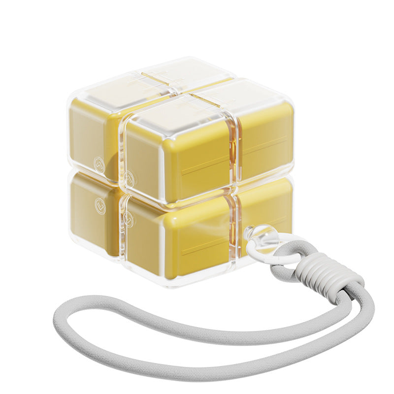 Medicine box - 7-day medicine box - Weekly pill box - Portable pill box for travel - Easy to open - 8 compartments - For storing vitamins and medicines - Yellow