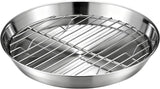 Baking tray for air fryer - Air fryer baking pan - Air fryer accessories - Baking tray with rack - Made of 304 stainless steel - 25 cm