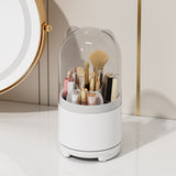 Storage box - storage box with compartments - storage box with lid - Storage rack for makeup - Rotatable - Transparent acrylic material - suitable for dressing tables, desks and bathroom countertops - White