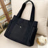 Large Capacity Canvas Tote Bag for Work Travel Carrying Bag College Style Student Outfit Book Shoulder Bag Black