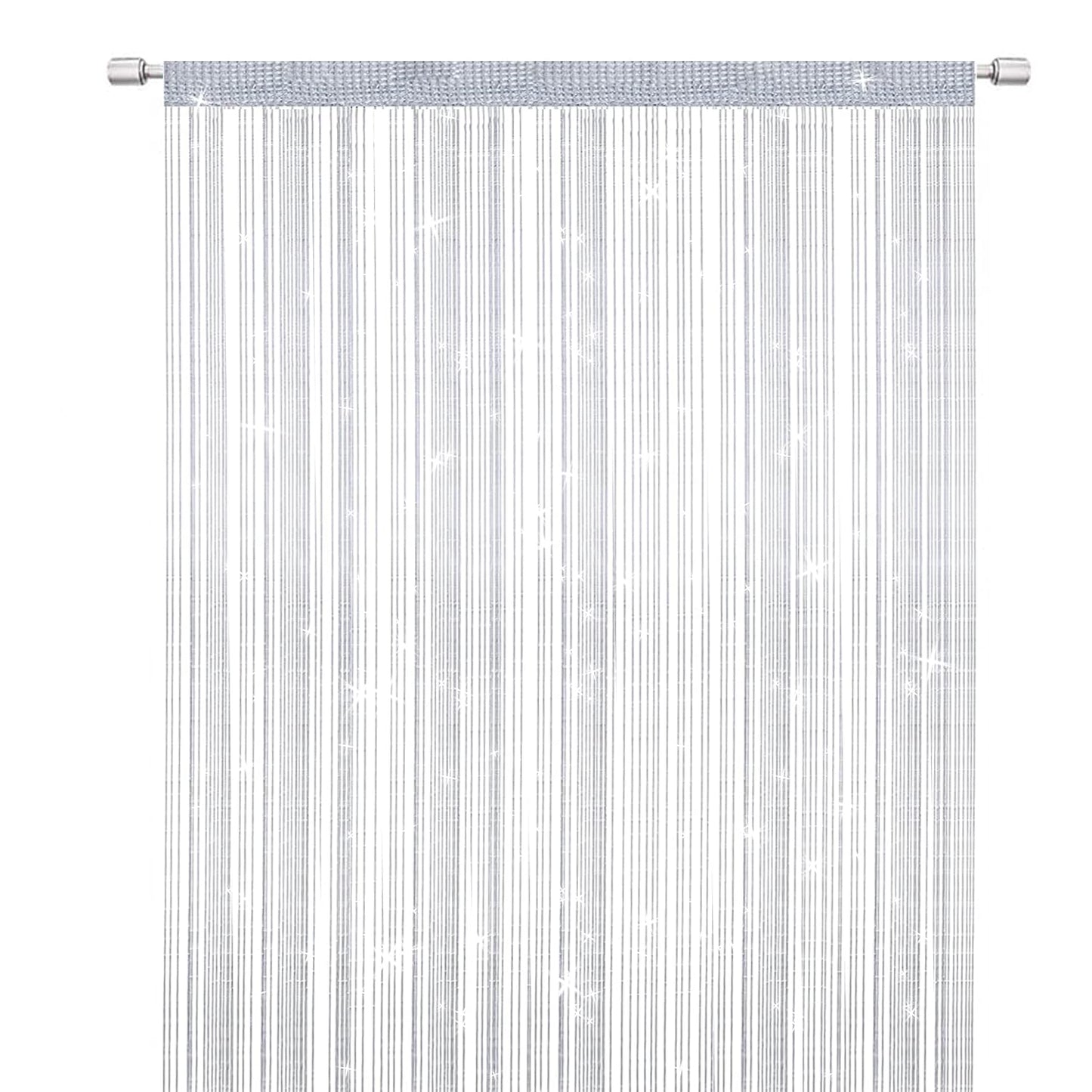 String Curtains Door Mosquito Net, Elegant Divider Tassel Curtain for Home Decor, Partition Curtain for Doors and Windows, White (100x200cm)