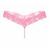 Sexy Lace Underwear Women Back Bow Panties Women G-String T-Back Thong Transparent Lingerie Cute With Beads KL107Pink One Size