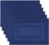 Placemats, Washable Woven Vinyl Placemats for Dining Tables, Easy to Clean Plastic Placemats Set of 6 (18 X12 Inch, Navy Blue)