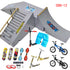 STASHABLES Finger Skateboard Ramp Set Finger Skatepark Kit 16 Piece Skate Park Kit Including Skateboards, Ramps, Scooters, Skates, Bikes and Wheels