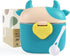 Milk Dispenser Cans, Milk Powder Dosing Box with Spoon, Capacity is about 230g/46 Spoons, Portable Baby Milk Powder Container (Green Calf) Green