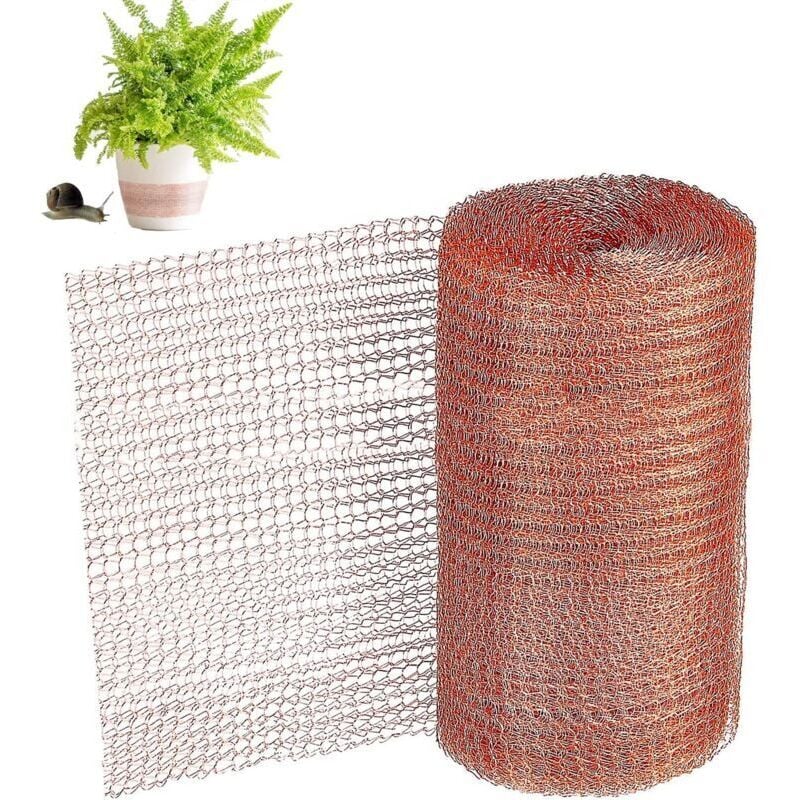 Copper net, 1 roll of 6 meters, against snails, mice, birds and nematodes, garden protection against rodents, knitted copper
