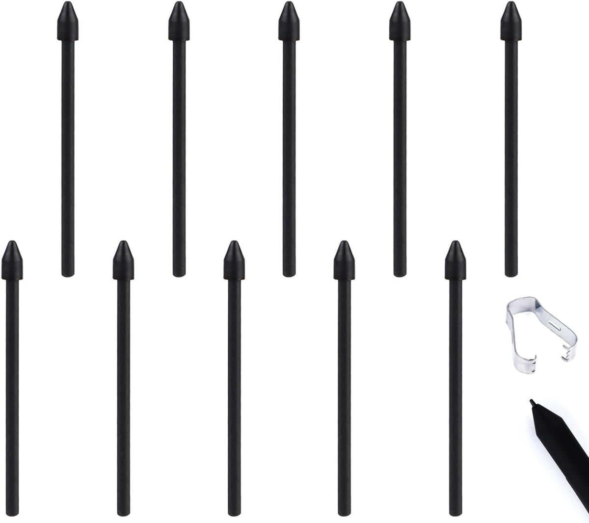 10pcs S Pen Nibs for Samsung Galaxy Tab S6 with Installation Tool Compatible with Samsung Galaxy Tab S7 & S7 Plus S8 & S8 Plus (Black) Black