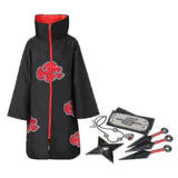 Akatsuki Uchiha Itachi Anime Unisex Costume Ninja Naruto Cloak-m SQBB