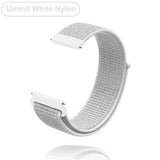 New 18mm 20mm 22mm Bracelet for Garmin Venu 2S Wristband Vivoactive 3 4S 4 Forerunner 245 645 Galaxy Watch 4 Classic 42 46mm UmmitWhite Nylon 20mm