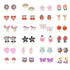 24 Pairs Girls Clip-on Earrings Children Cute Flower Metal Earring Princess Dress Up