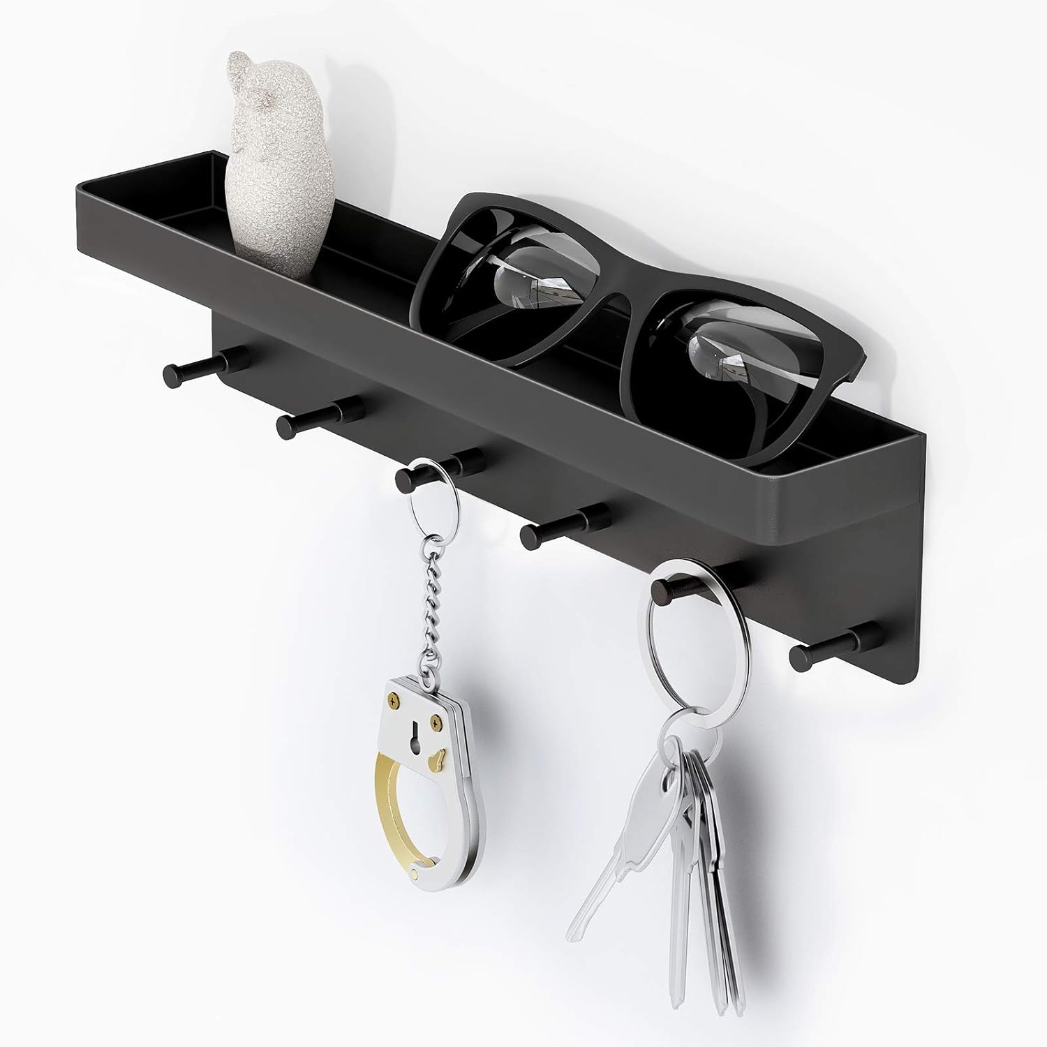 Self-adhesive Key Hooks Key Holder for Wall 6 Hooks Key