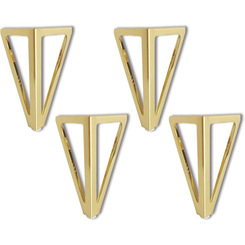 Set of 4 Replacement Furniture Legs, 15 cm, Triangular, Gold, DIY Table Legs, for Chairs, Cabinets and Sofas, Other Furniture Legs