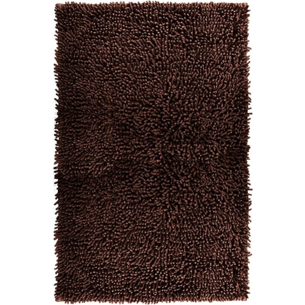 Bathroom Mat Chenille Dark Brown, Fluffy Bathroom Mat (50 x 80 cm) Coffee