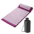 Acupressure Mat and Pillow Set with Bag Acupuncture Mat for Neck and Back Pain, Muscle Relaxation Stress Relief, Sciatica Pain Relief Pillow - Purple