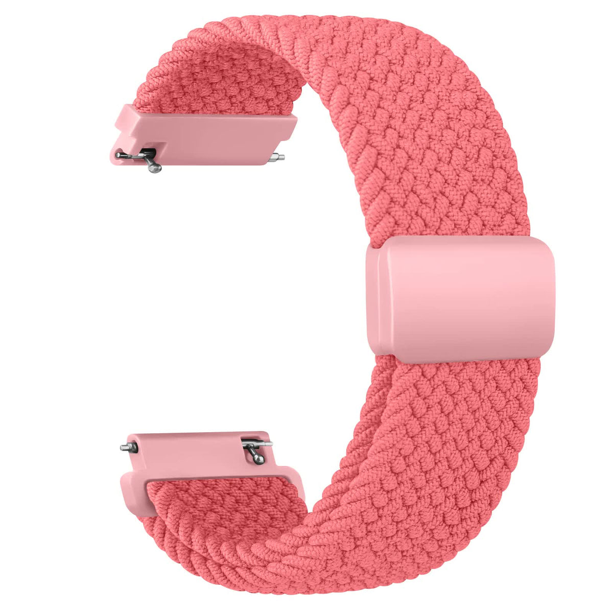 20mm Braided Sololoop for Garmin Vivoactive 5/3/3 Music Band Wristband for Garmin VivoMove3/Trend/Sport Venu SQ/SQ2/2plus Strap Rose Pink 20mm