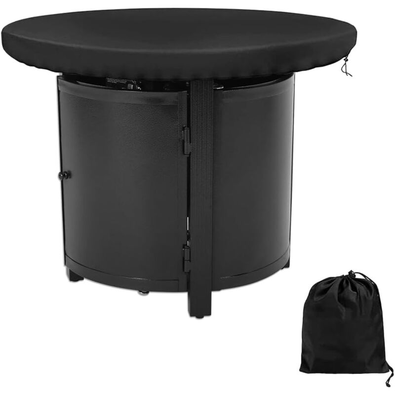 Fire Pit Protective Cover, Anti-UV 420D Round Protective Cover for Fire Pit Protection and Waterproof for Patio Fire Pit for Thin Grills, Fire Pit