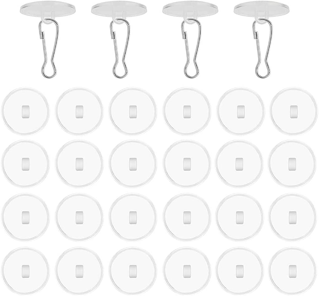 20-pack transparent self-adhesive ceiling hooks, no drilling required, ceiling hooks