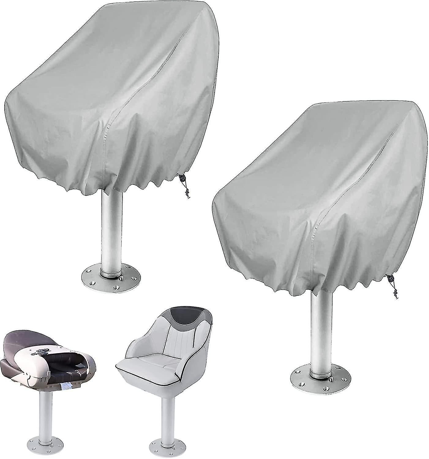 2-Pack Protector, Outdoor Waterproof Pedestal Pontoon Captain Boat Bench Chair Cover, Oxford Fabric Rudder Chair Cover - Perfect