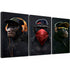 Wise Monkeys Wall Art on Canvas - Modern Home Decor - 30 x 50 cm, 3 Pieces