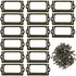 Metal label holder with screws for desk, bronze, 15 pcs, size 70x33mm