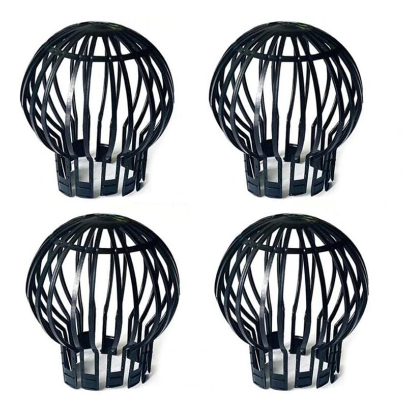 4-pack plastic downspout protectors - Keeps downspouts free from blockages caused by leaves, moss, mud, sludge, balls and other debris—max