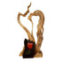 Romantic Abstract Statue Love Heart Kissing Couple Wooden Figures Sculpture