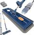Large Flat Mop with 360° Rotatable Wringing Function, Microfiber Pads for Hardwood Blue + 2 rags