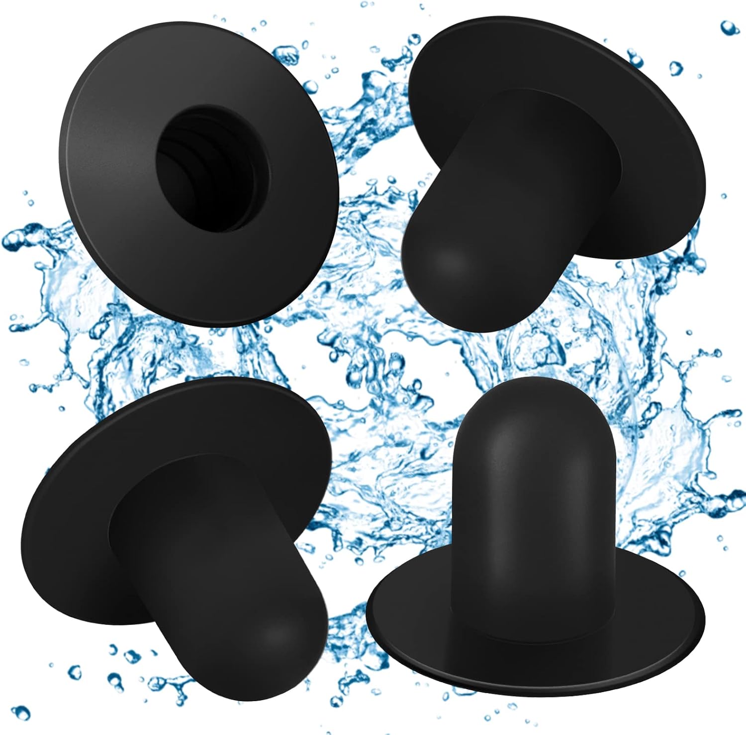 4-Pack Pool Wall Plug Replacement Parts - Above Ground Pool Filter Pump Filter Hole Plug Compatible with Intex and Bestway