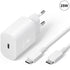 25W White Type-C Charger with Cable, Compatible with Samsung Galaxy A25 A15 A05 A05s A35 A55