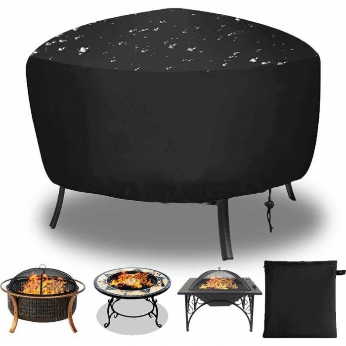 122 x 46 cm Round fireplace cover, drawstring for water