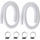Pool Hose, 2 pcs 32 mm hose for above ground pool, 150 cm pool pump hose for Intex 330 GPH, 530 GPH and 1000 GPH/NC/_max Black Black