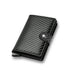 Carbon Fiber Credit Card Holder Wallet Men RFID Smart Metal Thin Slim Pop Up Minimalist Wallet Small Black Wallet Metal Vallet Carbon Black