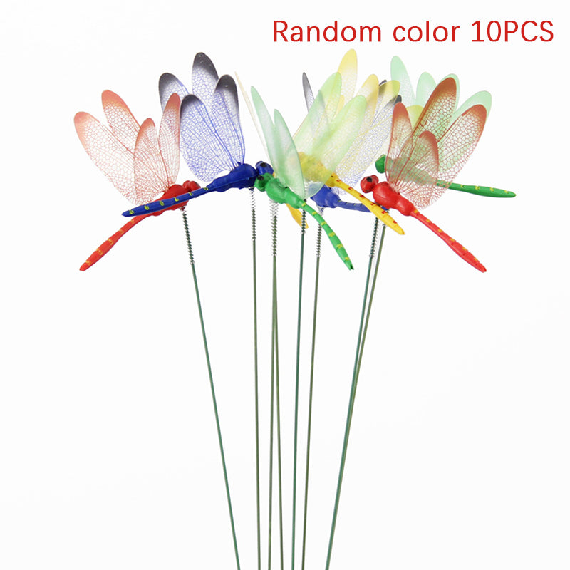 10pcs Dragonflies Insert Stick Decoration Simulation Dragonfly Ga Multi Multicolor Random color 10PCS