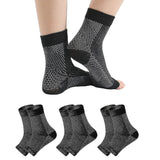 pairs of neuropathy socks, soothing socks for neuropathy pain, tendinitis compression socks, plantar fasciitis, neuropathy - Black - L XL