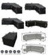 12 Sizes L-Shape All-Weather Cover Waterproof Rattan Corner Furniture Protector Garden Patio Outdoor Sofa Cover Dust Cover270*200*82cm