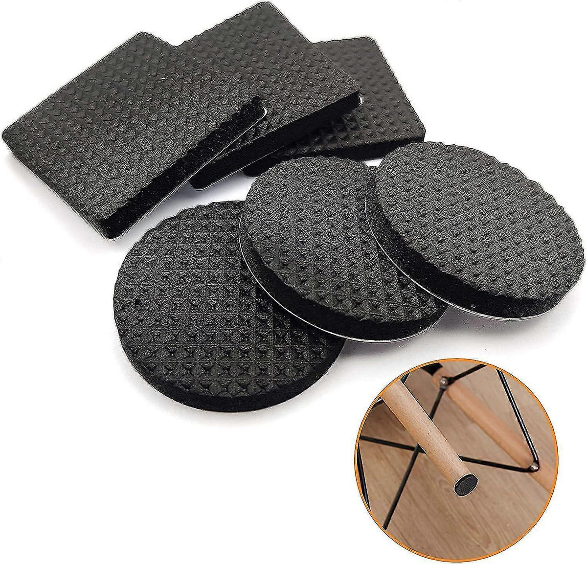 60 pieces non-slip rubber pads, self-adhesive rubber furniture protectors, protective pads for wooden floors, tables, chairs, bed legs
