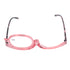 Makeup Glasses Lightweight Foldable Rotating Single Lens Women Magnifying Cosmetic Glasses, Pink, +3.00