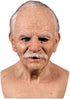 Halloween Old Man Headpiece, Realistic Silicone Mask Full Head Tricky Props White Beard With Hair