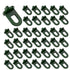 Greenhouse Clamps Set of 100 with extra strong grip and eyelets - The best trellis and plant holder for your greenhouse(Dark green)