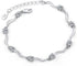 925 Sterling Silver Bracelet With Shiny White Zirconia For Women And Girls