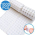 1000pcs Self-adhesive Velcro for Kids, Round, Early Education, Nylon, Self-adhesive, Die-cut, White, Silent, 10mm