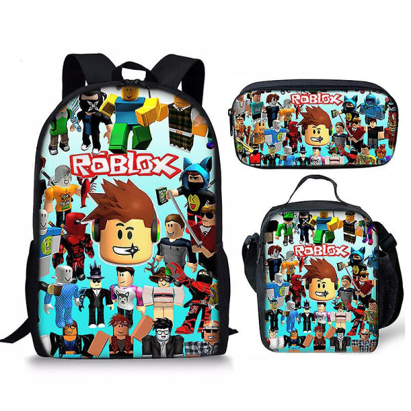 3D Roblox Backpack, Lunch Bag and Pencil Case - 3-pack 3pcs