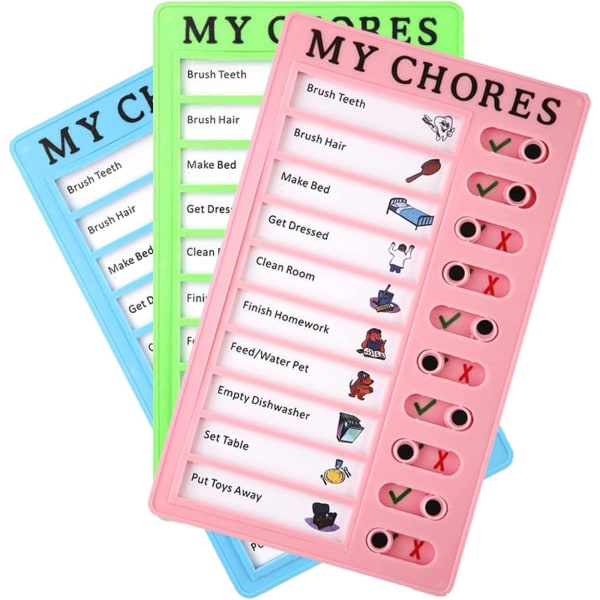 pcs checklist board - daily schedule to do list board memo - plastic chores chart with slider portable to do list for